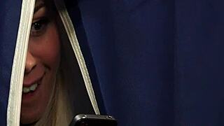 i give a clothed amateur blonde babe a facial handjob in high definition cfnm