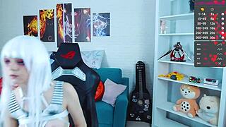 Stormtrooper Cosplay Whore Fingers Herself On Webcam!