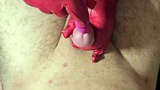 Hand job with vibrating stick for deep massage and huge cum