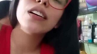 fucking my babysitter on live broadcast, she's sucking my big tits 😏