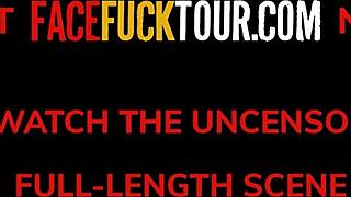 Amateur Latina's Throat Nailed by Big Cock in Face Fuck Tour