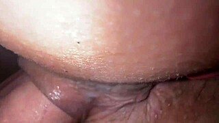 Hot close up banging with cumshot on pad