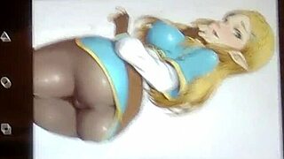 anime cum tribute to princess zelda in latex
