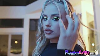 Petite Inked Blondie Anna Claire Clouds Posing Naked in Long Boots