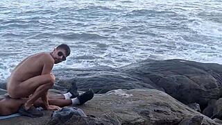 Bareback beach orgy turns wild with raw anal action and cum dripping everywhere.