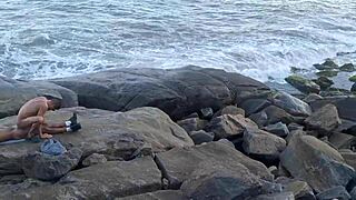 Bareback beach orgy turns wild with raw anal action and cum dripping everywhere.