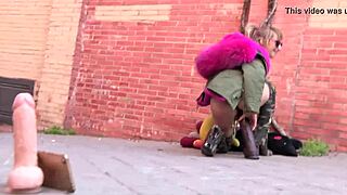 she gets naked in street