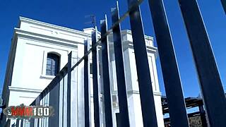 hot latina milf peeing on cock, then outdoor fucking. With facial and hardcore action.