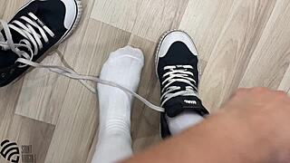 Footfetish Obsession In Sneakers And Socks
