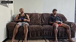 While my nerd husband games, I ride his friend's dick