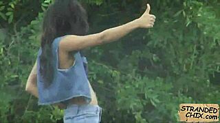 diamond monroe, ebony teen banging for cash outdoors 😜