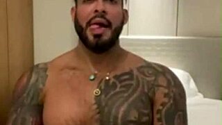 Tattooed Viktor Rom Strokes Huge Latino Cock. Horny Gay Solo Gets Nasty Fast.