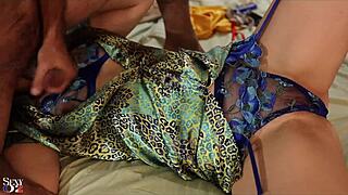 Damn! French amateur slut in satin and lace gets pounded doggystyle!