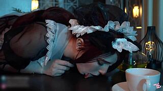 Lord roughly fucks clumsy maid in cosplay doggystyle