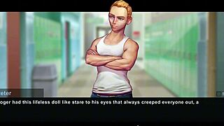 In Taffy Tales Part 2, the teacher reveals her huge tits and ass in the game