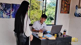 Teacher Antonella fucks her young student roommate to teach a lesson, her curvy ass bouncing