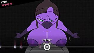 Cartoon banging with big-breasted characters in wild game action