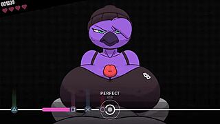 Cartoon banging with big-breasted characters in wild game action