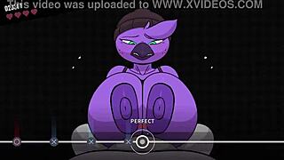 Cartoon banging with big-breasted characters in wild game action