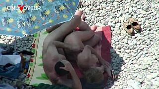 Mature Couple Fucks On Beach Under Sun