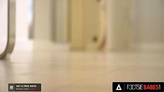 Gorgeous babe Sybil in stockings pleasures her man