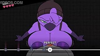 Cartoon banging with big-breasted characters in wild game action