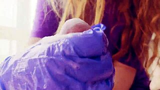 Redhead Masturbates In Gloves, Covered In Cum?