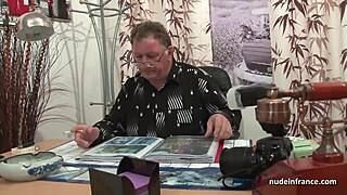 skinny french brunette takes it hard in amateur anal casting on couch in stockings 😜