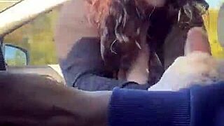 Italian beast snatches soul with interracial blowjob in car