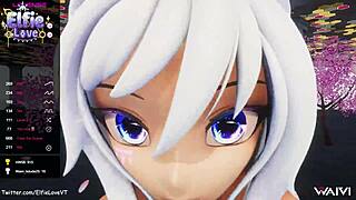 Pov Blowjob from Hentai Vtuber Elfie Love in 3D Vrchat Mmd