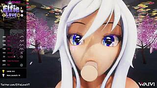 Pov Blowjob from Hentai Vtuber Elfie Love in 3D Vrchat Mmd
