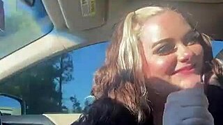 Italian beast snatches soul with interracial blowjob in car
