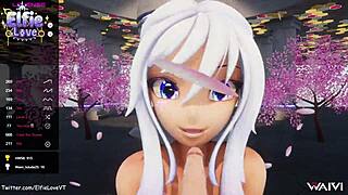 Pov Blowjob from Hentai Vtuber Elfie Love in 3D Vrchat Mmd