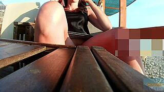 i get such a rush flashing without panties in public, heart racing every second. the thrill of being caught outdoors drives me wild.