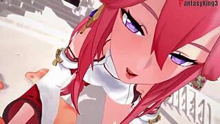Yae Miko Sucking Hard in POV Genshin Impact Fantasy