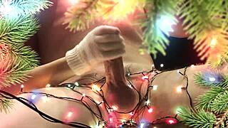 My neighbor surprised me with a Christmas blowjob and creampie.