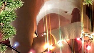 My neighbor surprised me with a Christmas blowjob and creampie.