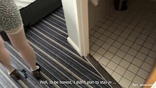 My Hot Milf Stepmom Caught Me Spying in Shower at Shared Hotel Room. I Couldn't Resist!