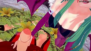 morrigan shifts from hate to wild fucking in halloween 3d cartoon