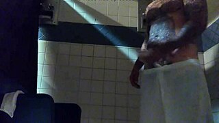 just stroking this big tattooed white dick in the shower for fun.