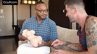 Stepdad lets stepson play with his sex toy and tight butthole in wild session.