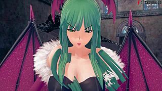 morrigan shifts from hate to wild fucking in halloween 3d cartoon