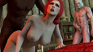 hey, ever seen the witcher get wild in this hentai cartoon game scene? it’s unreal!