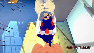 In This Boku No Hero Hentai, Takeyama Yuu Performs Handjob And Blowjob, Swallowing Cum