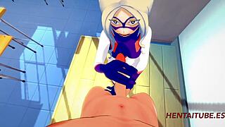 In This Boku No Hero Hentai, Takeyama Yuu Performs Handjob And Blowjob, Swallowing Cum