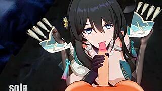 Ruan Mei stars in a wild anime scene full of hentai action