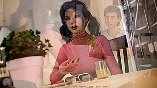 Blonde big tits babe slammed hard in ffm 3d rock star gameplay