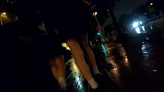 Japanese teen in uniform gets voyeured on train and home invaded for sleep orgasm