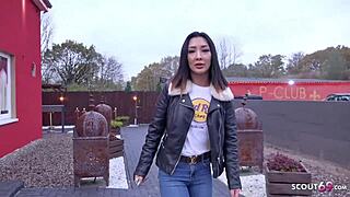 german scout bangs thai teen kitty in real street casting pickup