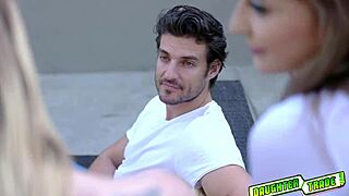 Laney plows Natalie Knight's tight coochie in wild British doggystyle group